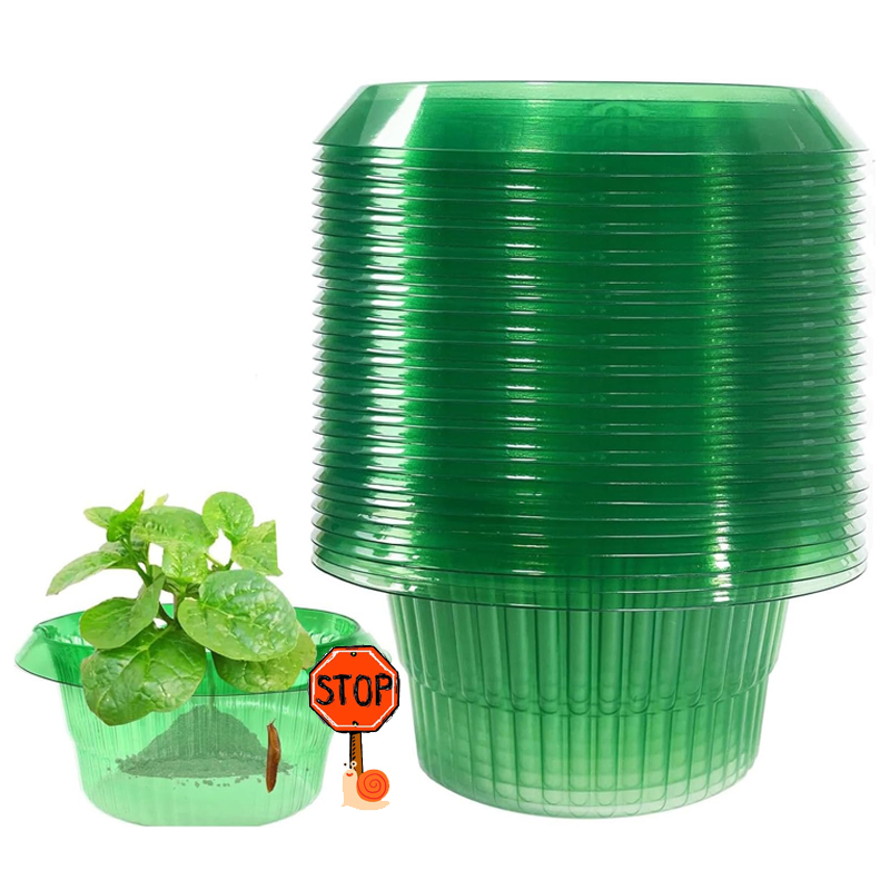 Vegetable Transplanter - 5-25Pcs Plants Slug Protection Rings Green